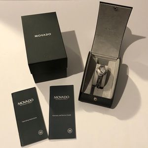 MOVADO bangle cuff silver mirror watch